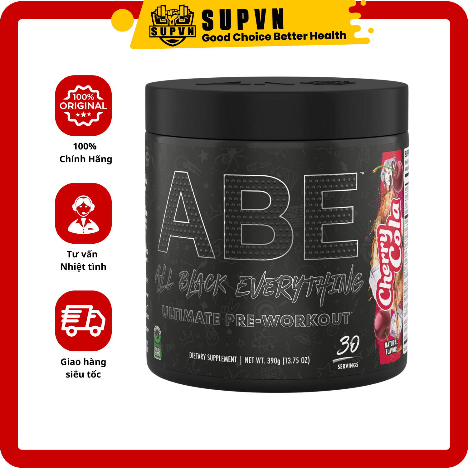 Pre-Workout Abe (30 Lần Dùng) Hỗ Trợ Tăng Sức Mạnh Tăng Năng Lượng Trong Quá Trình Tăng Cơ Giảm Mỡ APPLIED NUTRITION