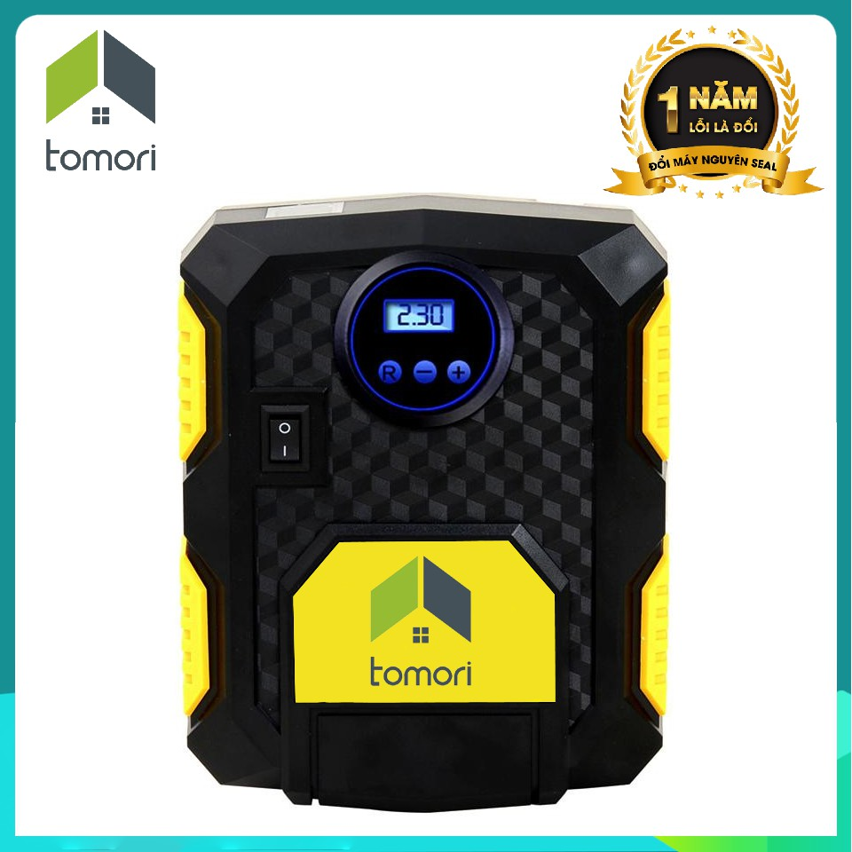 ÁY BƠM LỐP Ô TÔ TỰ NGẮT TOMORI 12V (Bảo hành 12 tháng)