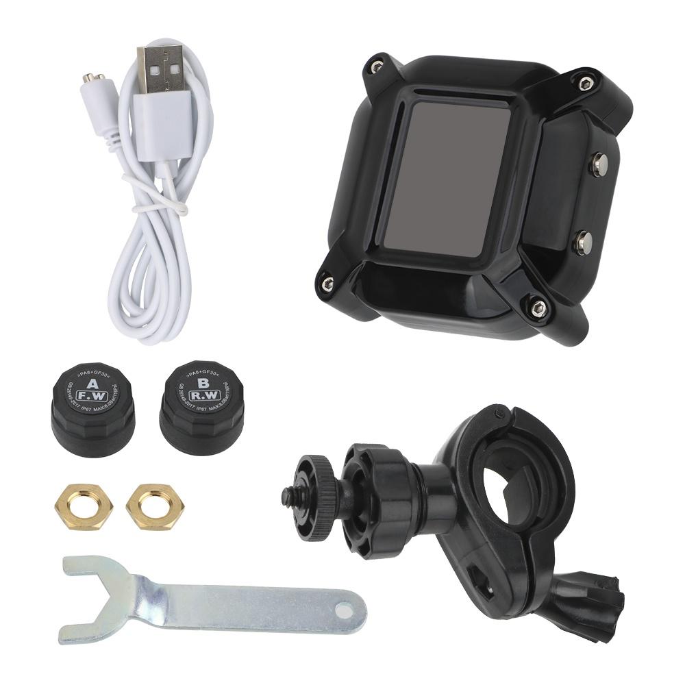 Motorcycle TPMS Magnetic USB Quick Charge Moto Tire Pressure Tyre Temperature Monitoring Alarm System LCD Display