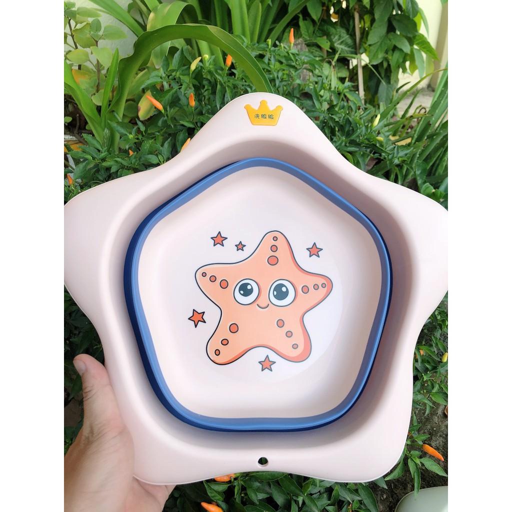 Chậu rửa mặt gấp gọn hình ngôi sao 5 cánh
