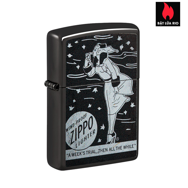 Bật Lửa Zippo 48456 – Zippo Windy Girl High Polish Black