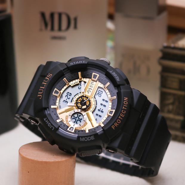 Đồng Hồ Nam Nữ Unisex Chính Hãng Julius Đa Chức Năng Thông Minh Mặt Tròn 51mm Kính Khoáng Thể Thao JA-1299D
