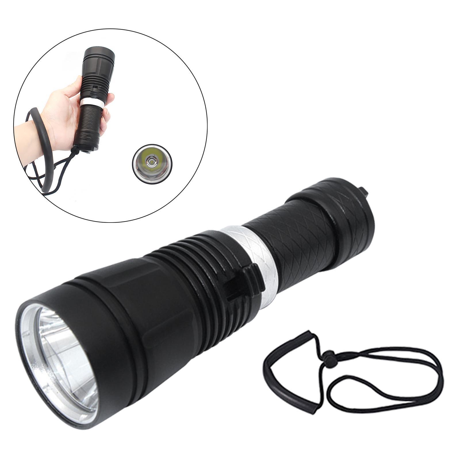 Scuba Diving Flashlight Waterproof Aluminum Alloy Floodlight Diving Light Submarine Light for Underwater Outdoor Fishing Night 80-100M
