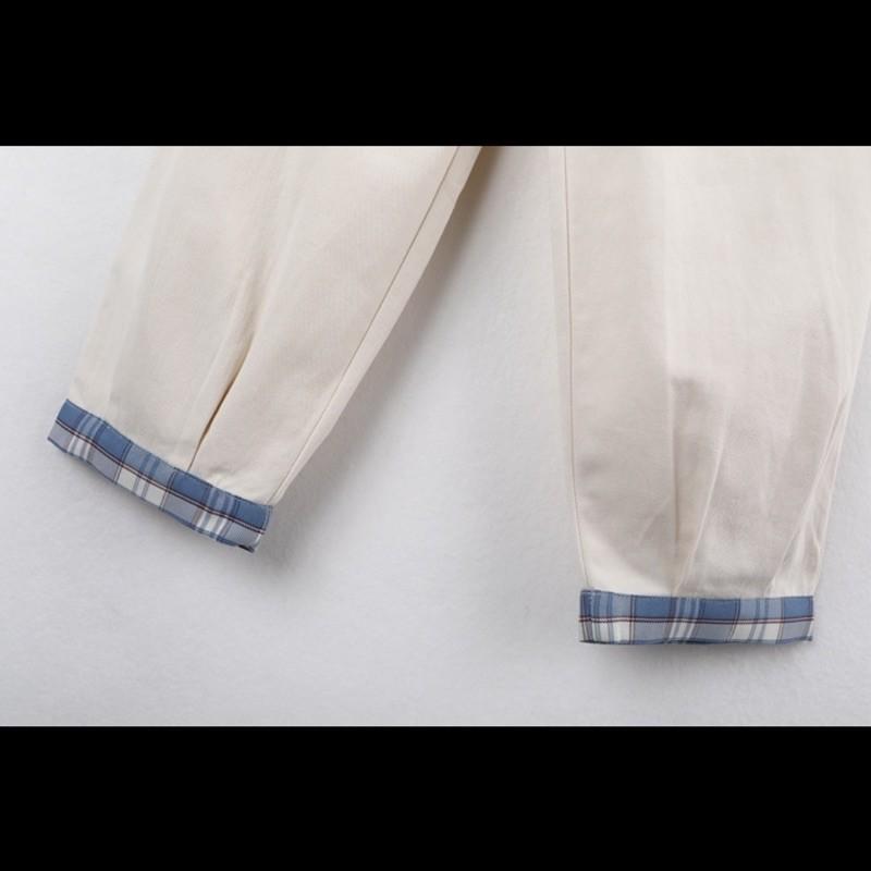 Quần Baggy Kaki Ống Suông Ulzzang Unisex - Thêu Bông Hoa