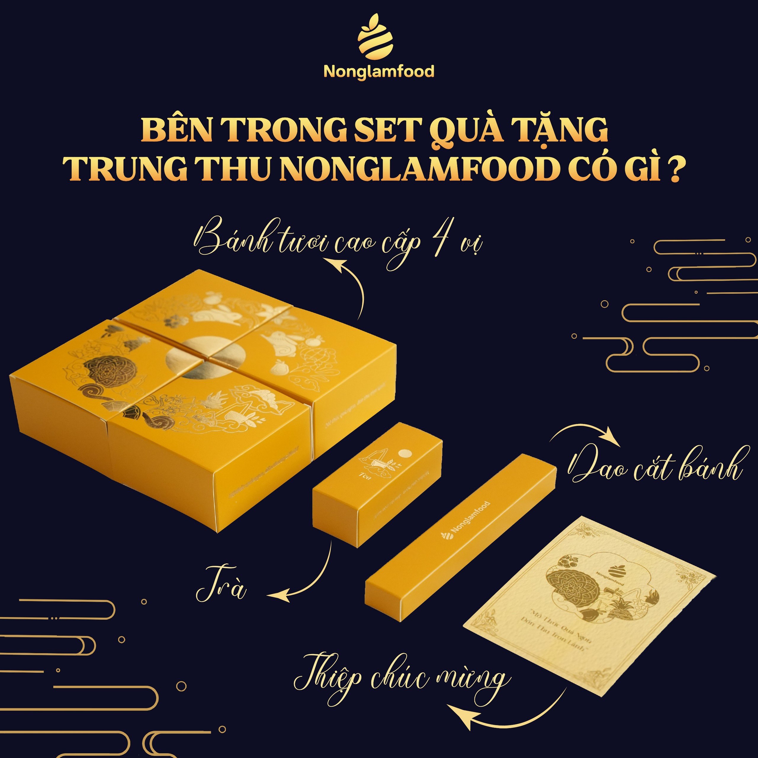 Set bánh trung thu ăn kiêng, ít ngọt Thu Yêu Thương Nonglamfood | Quà tặng healthy ý nghĩa cho người thân, đối tác