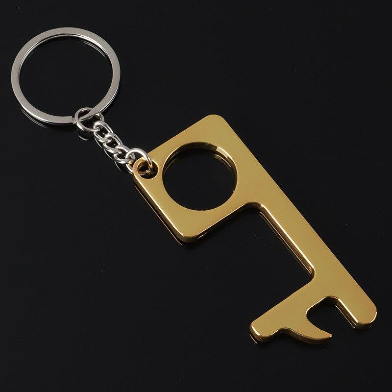 Key Shaped Bottle Opener Keychain Stainless Steel Key Ring Beer Bottle Opener Non-contact Switch Door Corkscrew Bar Tools