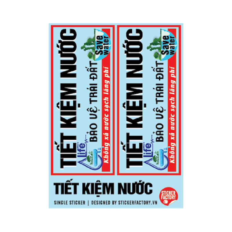 Tiết kiệm nước - Single Sticker hình dán lẻ