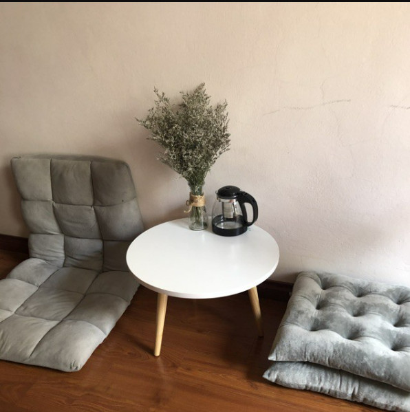 Bàn trà, bàn sofa tròn trắng 60x50, bàn cafe phòng khách, bàn coffee, bàn gỗ MDF chất lượng cao