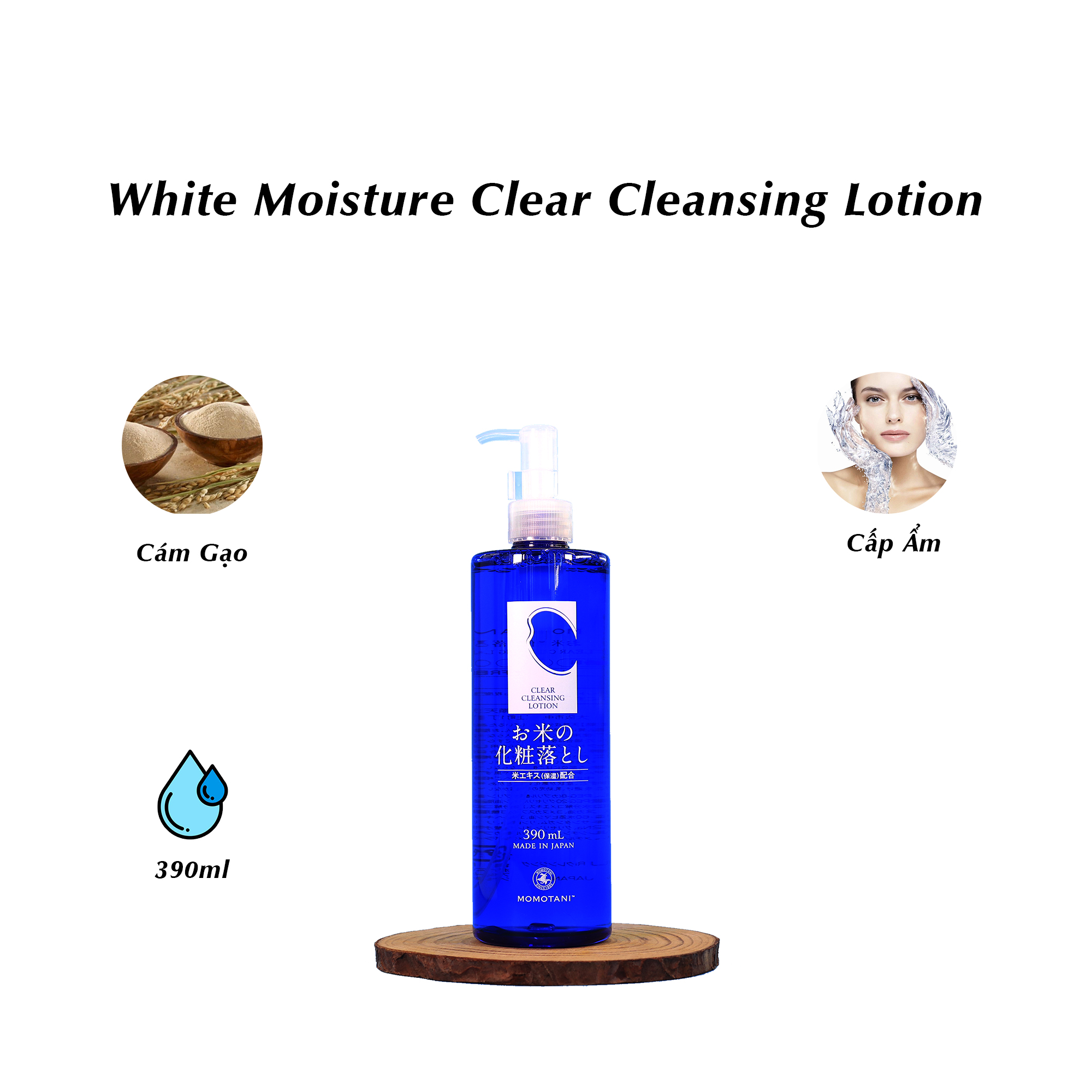 [NHẬT BẢN] Nước Tẩy Trang Momotani White Moisture Clear Cleansing Lotion (390ml)