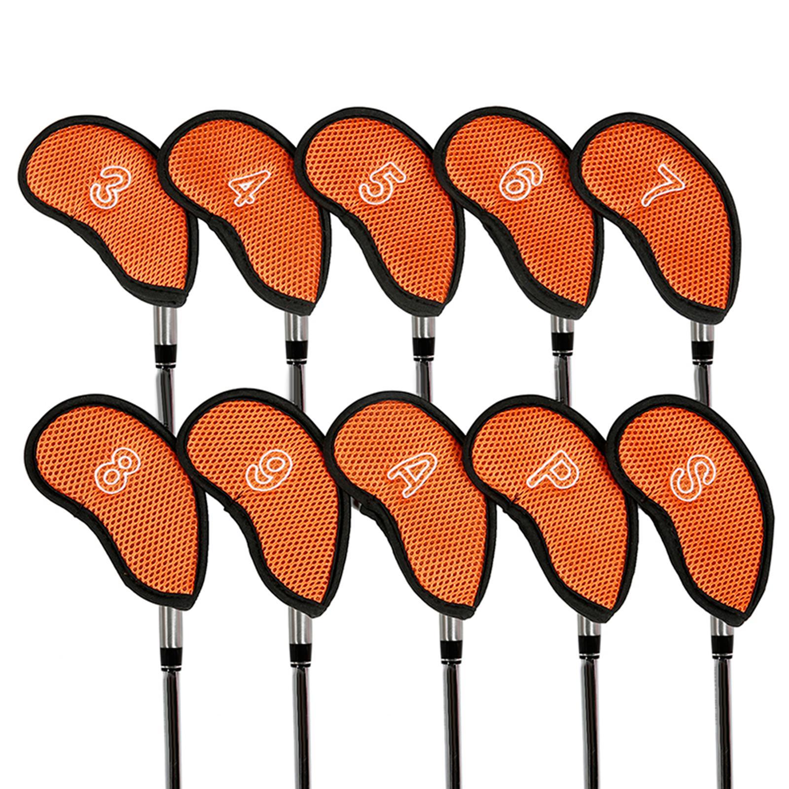 10x Golf Club Headcovers with Large Number Mark Golf Training Equipment Protector Cases Golf Iron Covers Set for Putters Golfers Display