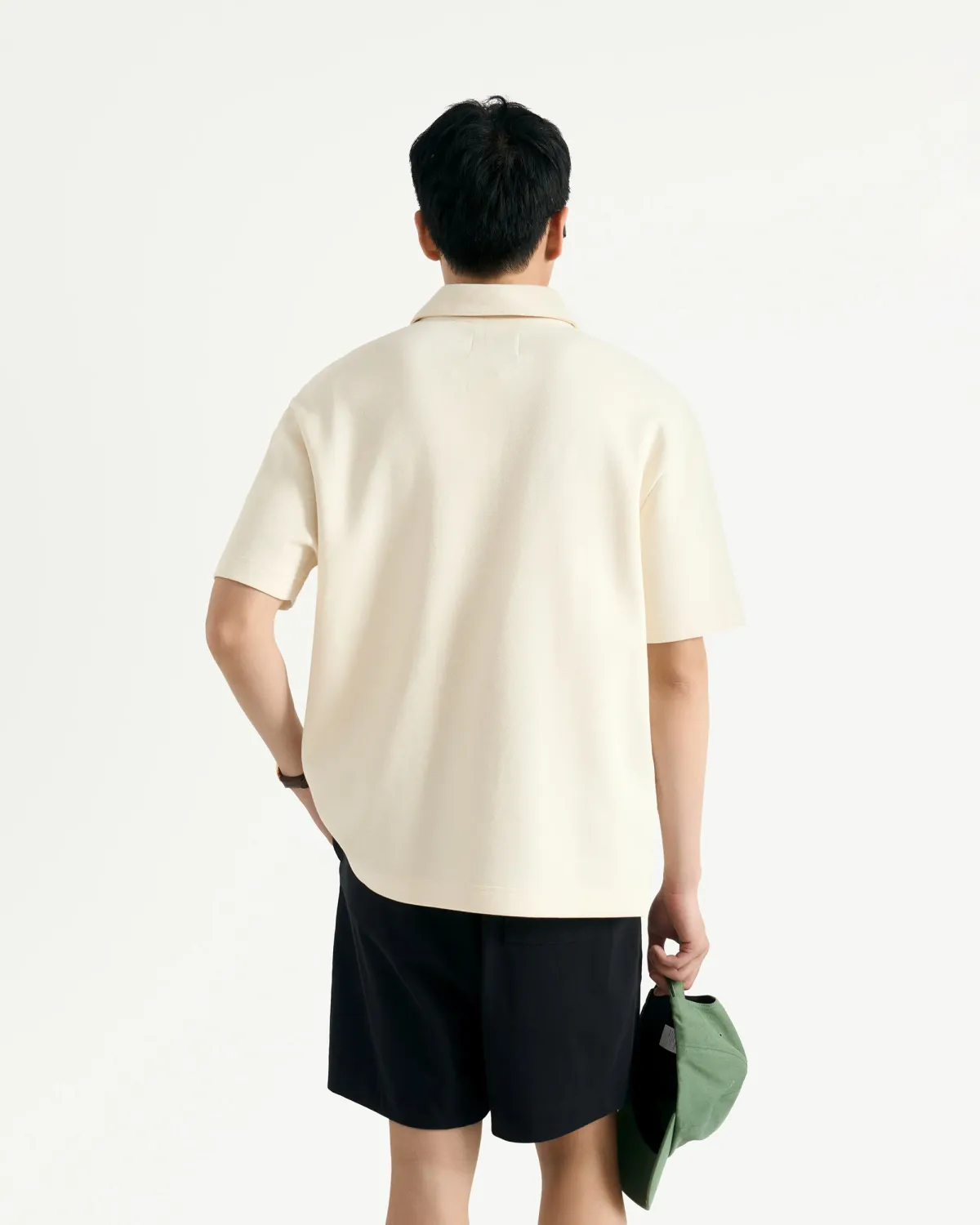 Áo polo nam phối patch Form Loose - RT 10S25POL020 | ROUTINE CÀ MAU
