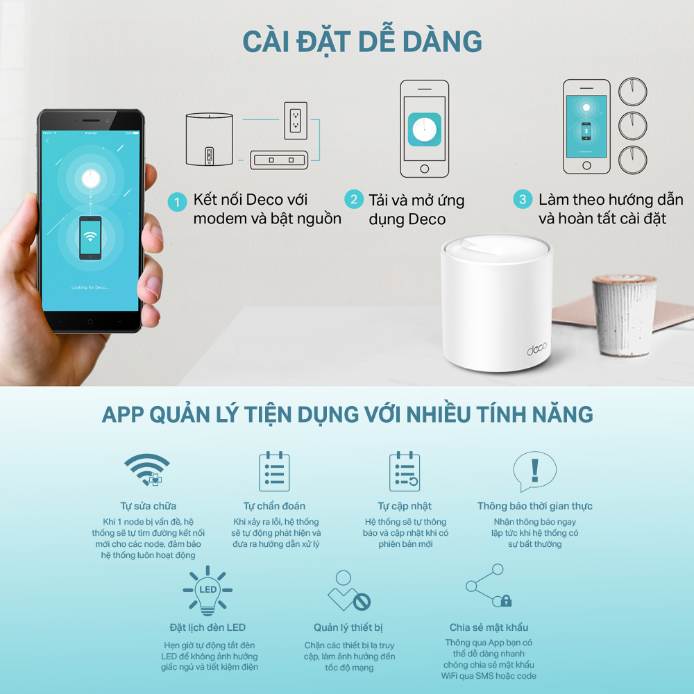 Bộ Phát Wifi Mesh TP-Link Deco X60 AX3000 MU-MIMO Hàng Chính Hãng