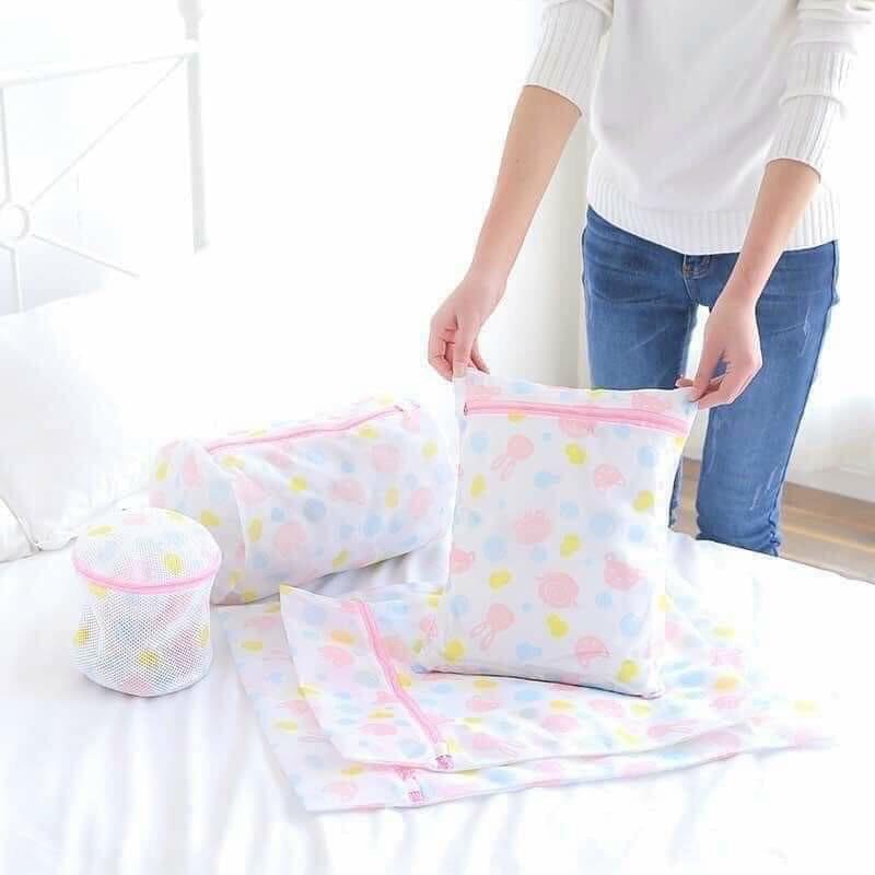 Túi giặt đồ máy giặt hình hoa set 5 chiếc, túi lưới giặt quần áo lót tiện lợi