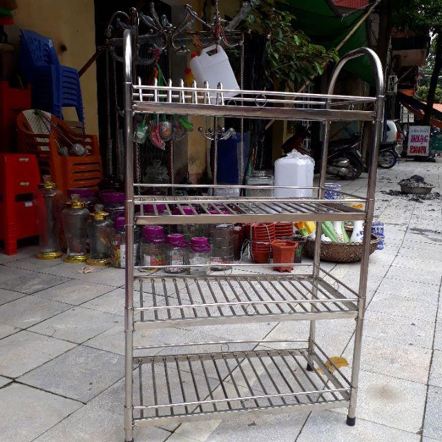 Kệ để bát đĩa 4 tầng inox dạng lắp ráp