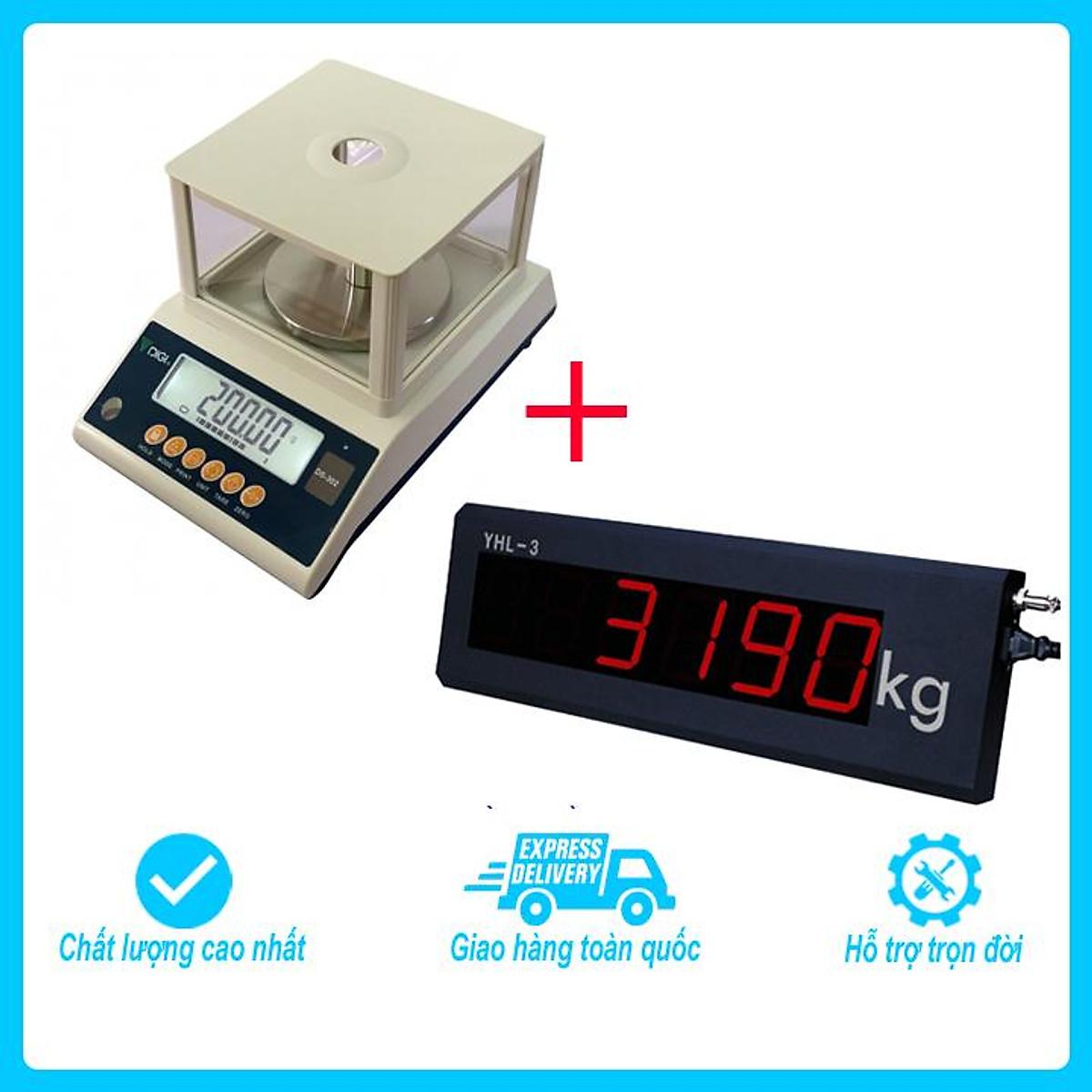 Bộ sản phẩm cân điện tử kỹ thuật 2 số lẻ Digi DS mức cân tối đa 600g, độ chia 0.01g kết nối với màn hình hiển thị phụ