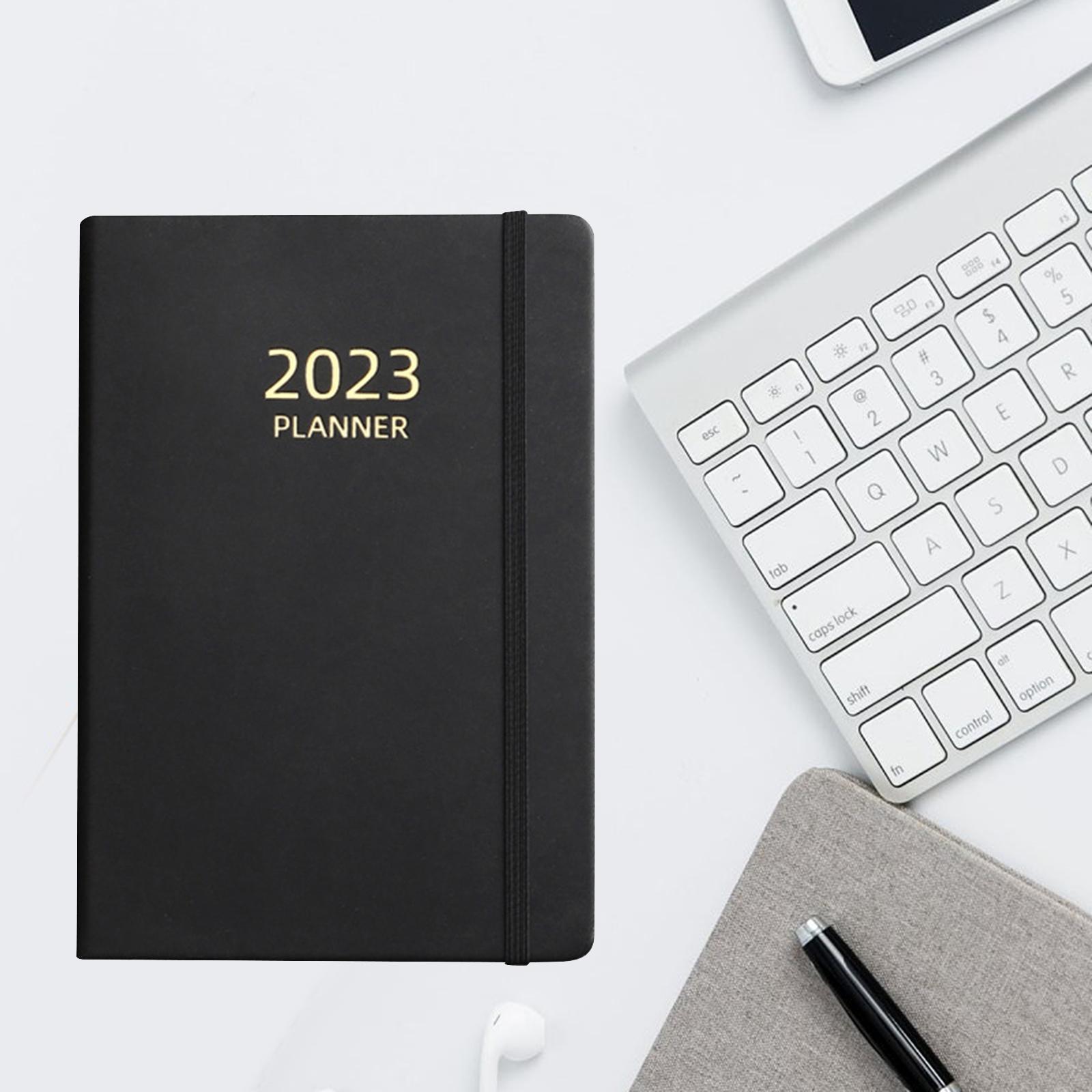 A5 Notebook Planner, Journal 2023 Monthly Weekly Daily Planner Notepads Double Sided Writing Pads for Family Home Supplies New Year Gifts