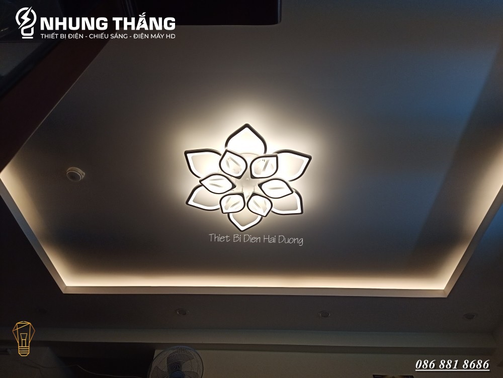 Đèn led ốp trần Hoa Sen 12 lá 75W NT022 - 3 Chế Độ Ánh Sáng - Tăng Giảm Ánh Sáng - Điều Khiển Từ Xa