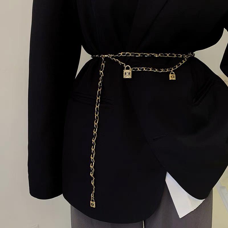 Dây thắt eo nữ họa tiết ổ khóa trendy Đai thắt eo nữ Yams Closet