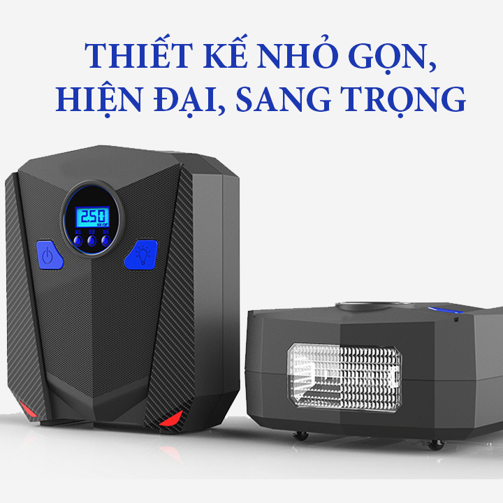 Bơm lốp ô tô, xe hơi điện tử AIKESI - kèm hộp công cụ trọn bộ cứu lốp (BH - 1 đổi 1)