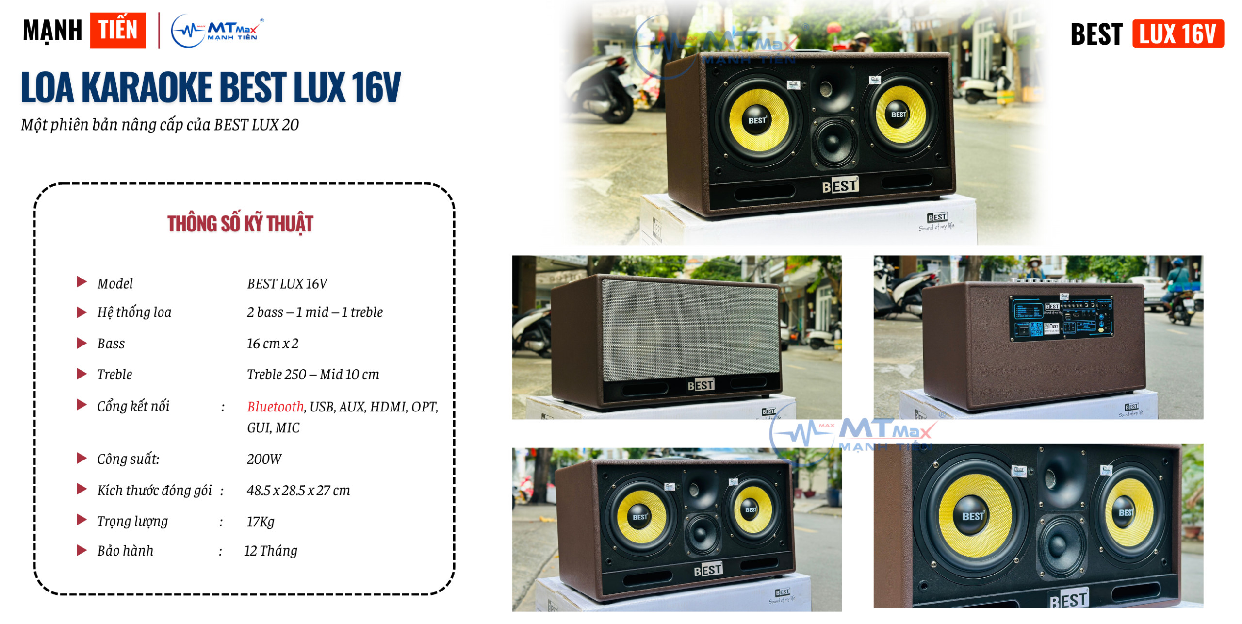 Loa Di Động Best Lux16V – 2 Bass 16 Sở Hữu Âm Thanh Chất Lượng, Thiết Kế Độc Đáo Hàng Chính Hãng