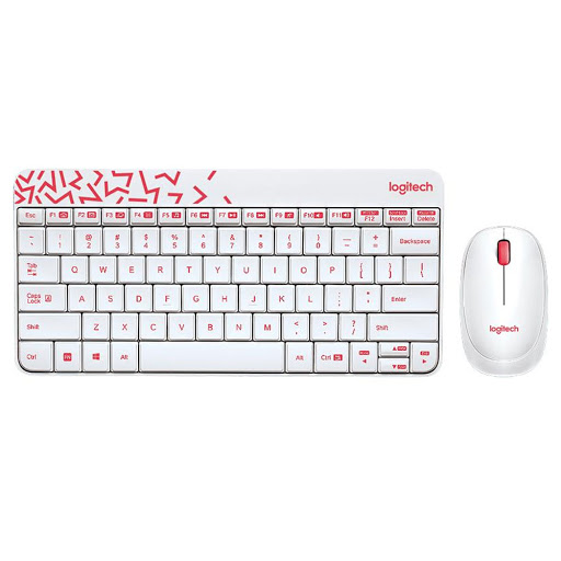 Bộ Bàn Phím Và Chuột Không Dây Logitech MK240 Trắng - Hàng Chính Hãng