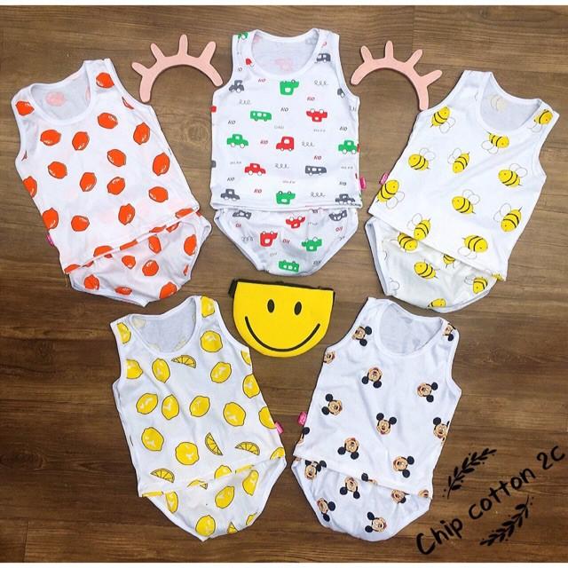 Set 5 Bộ Ba Lỗ Cotton Giấy Cho Bé 0-15kg