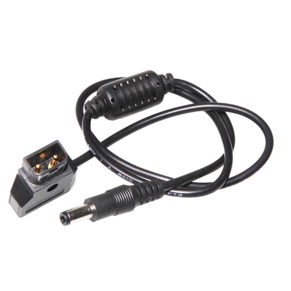 Coiled D-Tap 2Pin Male to DC 5.5*2.5mm Adapter Cable for V-Mount Anton Battery DSLR Rig Power Supply