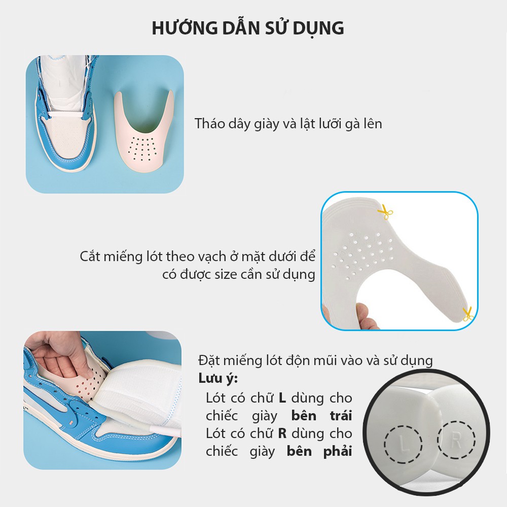 2 Miếng Chống Gãy Mũi Giày Nứt Da, Gãy Xẹp Sneaker Shield Độn Mũi Giày Giữ Phom Dáng Giày Căng Phồng Nhựa Mềm Silicon Siêu Bền Cho Giày Sneaker, Thể Thao, boot, giày lười