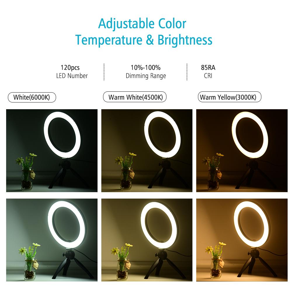 Đèn LED Ring Light 8,6 inch di động 3 chế độ ánh sáng với giá đỡ ba chân
