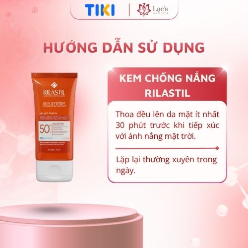 Kem chống nắng cấp ẩm Rilastil Sun System Velvet Touch Moisturizing Velvet Cream SPF 50+ 50ml