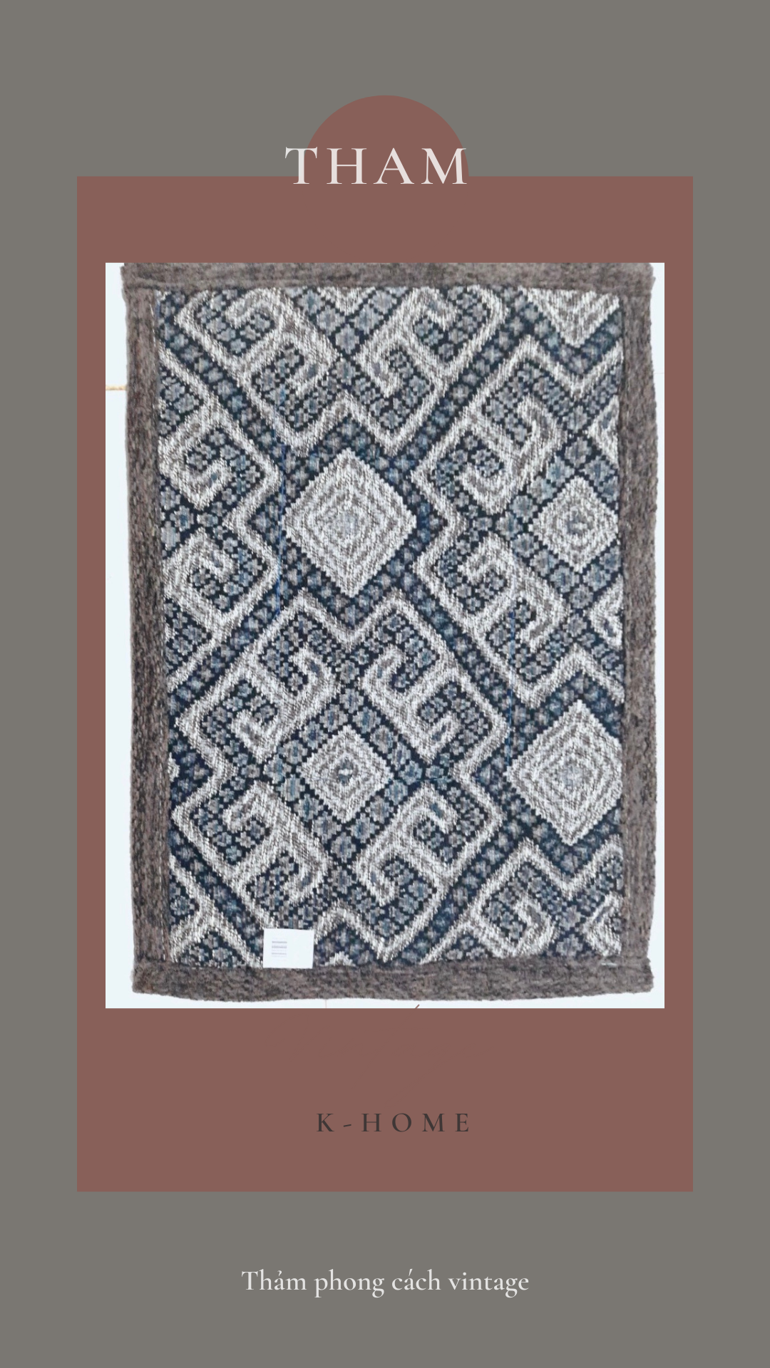 Thảm vải  chan phong cách vintage 37 x 54 cm