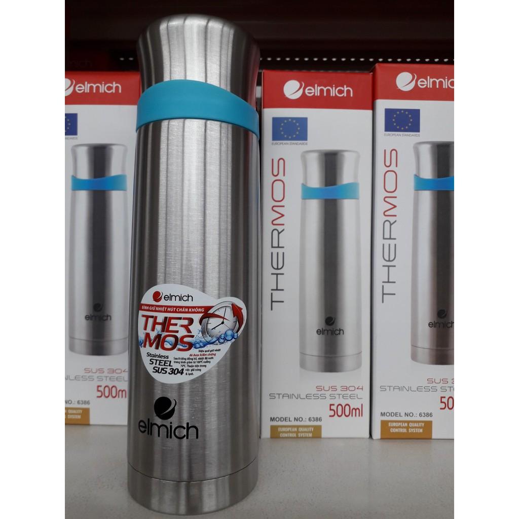 Bình giữ nhiệt Elmich 500ml 6386, innox 304, giữ nhiệt tốt, an toàn cho sức khỏe |HCH014