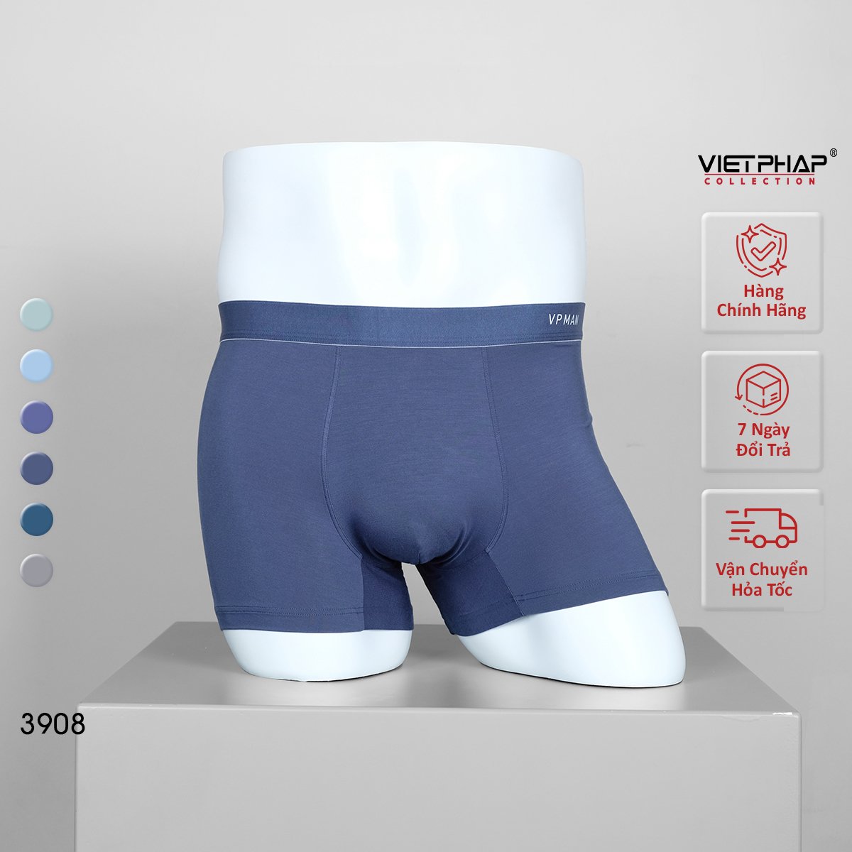 Quần Lót Nam VIỆT PHÁP Form Boxer Brief Chất liệu mềm mại co giãn , thấm hút mồ hôi 3908