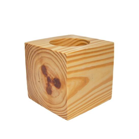 Chậu cây bằng gỗ tự nhiên Nguyên khối Hình vuông - Kích thước: 7x7cm