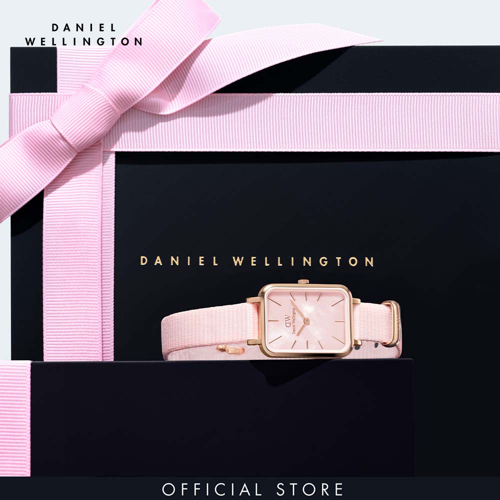 Đồng hồ Nữ Daniel Wellington dây Vải tổng hợp - Quadro Coral 20x26 mm DW00100509