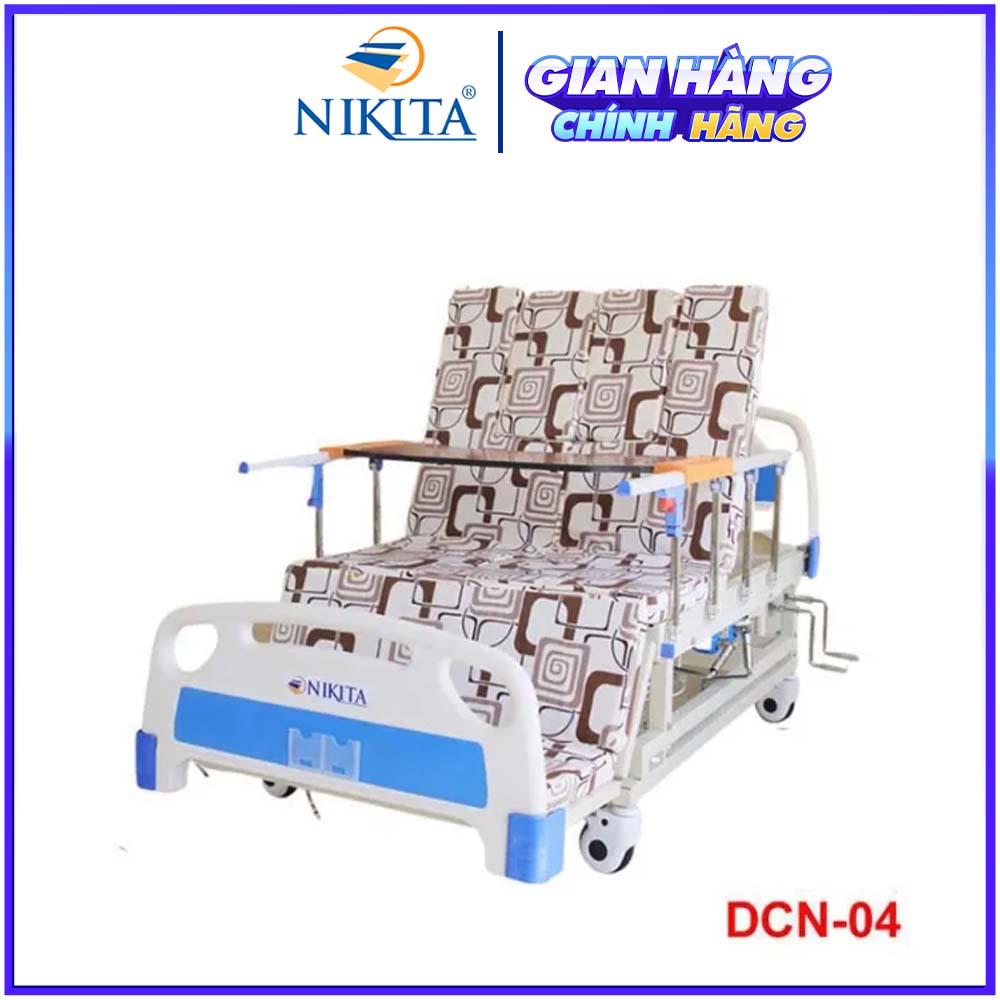 Giường y tế đa chức năng - nâng chân, nâng đầu, nghiêng trái, nghiêng phải, có chổ để bô, có chổ để chậu gội đầu - DCN04