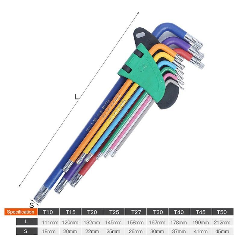 Bộ 9 Tua Vít Lục Giác Nhiều Màu Sắc Chống Mài Mòn Cho Xe Đạp / Xe Máy
