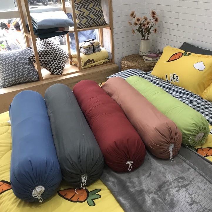 Vỏ Gối Ôm cotton TICI cùng màu Theo Bộ Ga Giường gối ôm kích thước 35x100CM