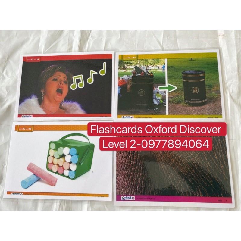 Flashcards Oxford Discover Level 2- Thiết kế 2 mặt - ép plastics bền đẹp