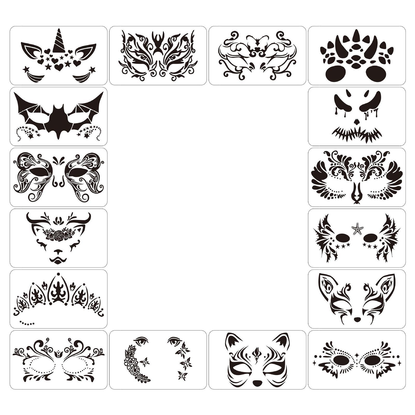 Face Paint Stencils for Kids Reusable Durable for Halloween Holidays Cosplay