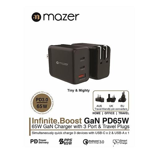 Củ Sạc Nhanh Mazer Infinite.BOOST SuperMINI GaN PD65W - Hàng Chính Hãng