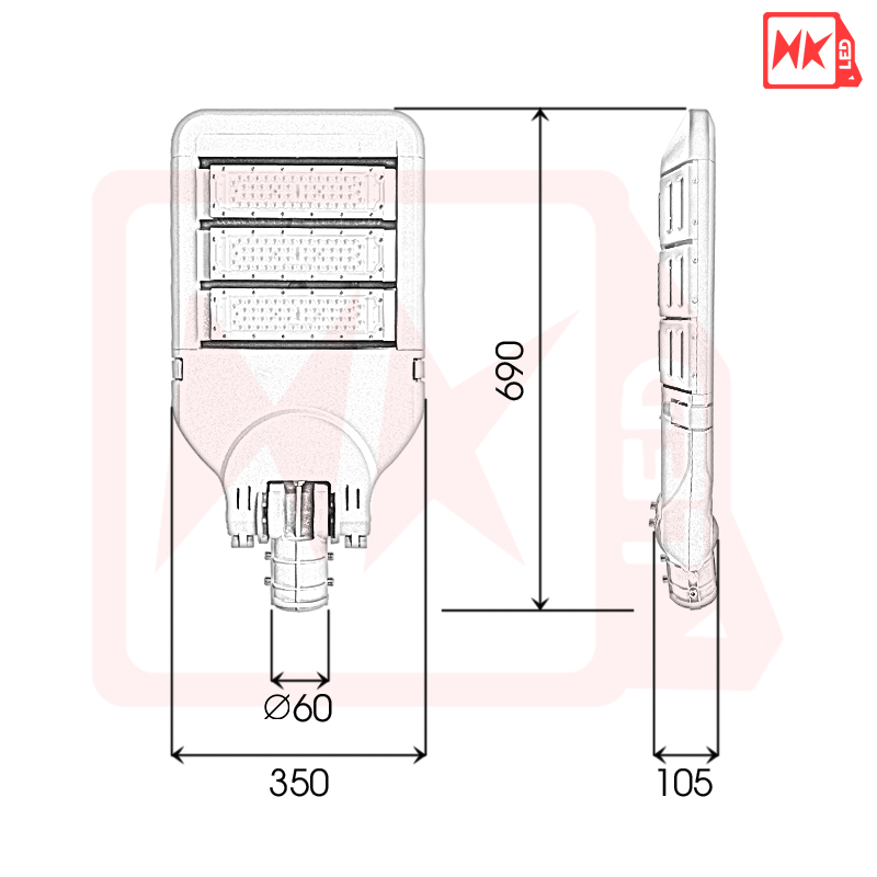 HKLED - Đèn đường phố OEM Philips Module M1 Driver DONE công suất 150W - DDM01M150