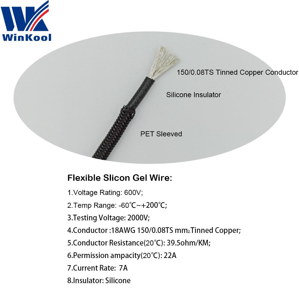 Winkool PCI-E 8PIN 18AWG màu tinh khiết nam sang nữ mở rộng cáp điện sẵn có cáp kết hợp các tùy chọn đa màu