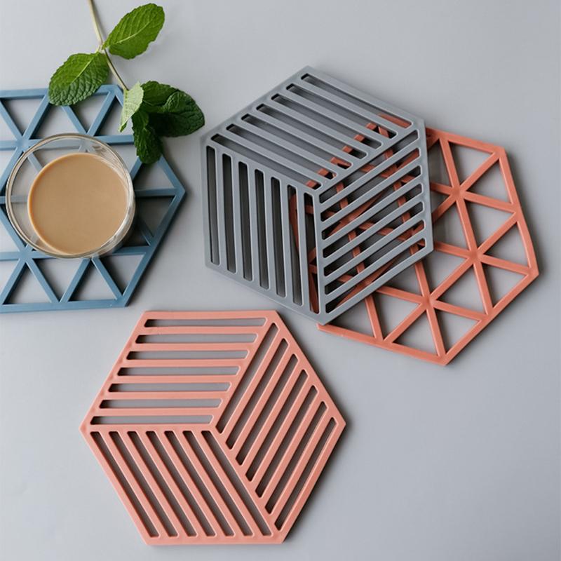 Miếng Lót Ly ANAEAT Bằng Silicon Cách Nhiệt Hình Lục Giác