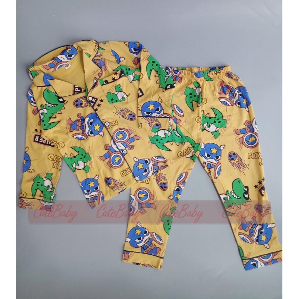 Bộ pijama bé trai siêu nhân vàng