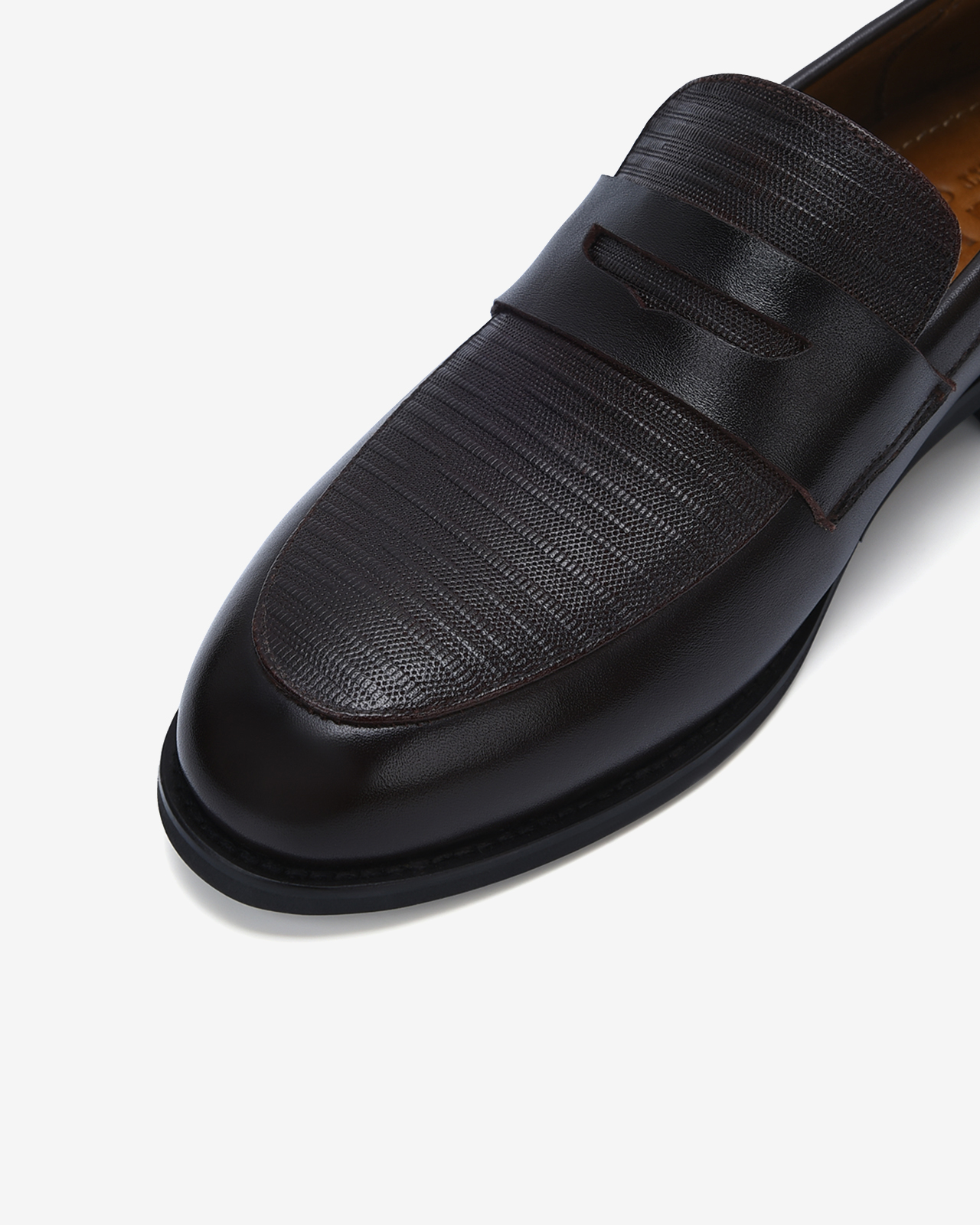 Giày tây nam Đông Hải thiết kế Penny  Loafer da bò cao cấp dập vân thời thượng  đế cao 3cm - G01A8