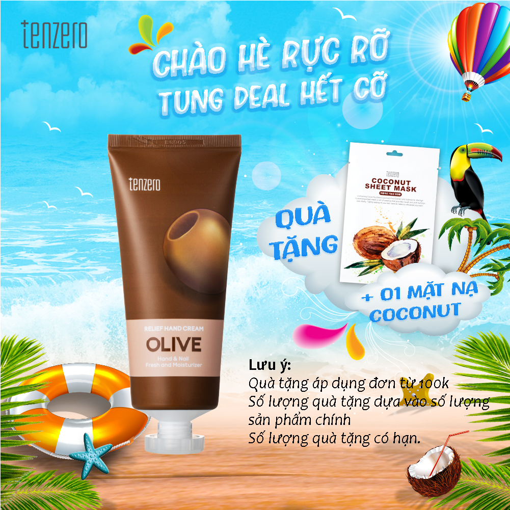 Kem Dưỡng Da Tay Làm Mịn Da, Phục hồi Da Nhăn Nheo Chiết Xuất Olive Tenzero Hand Cream 100ml