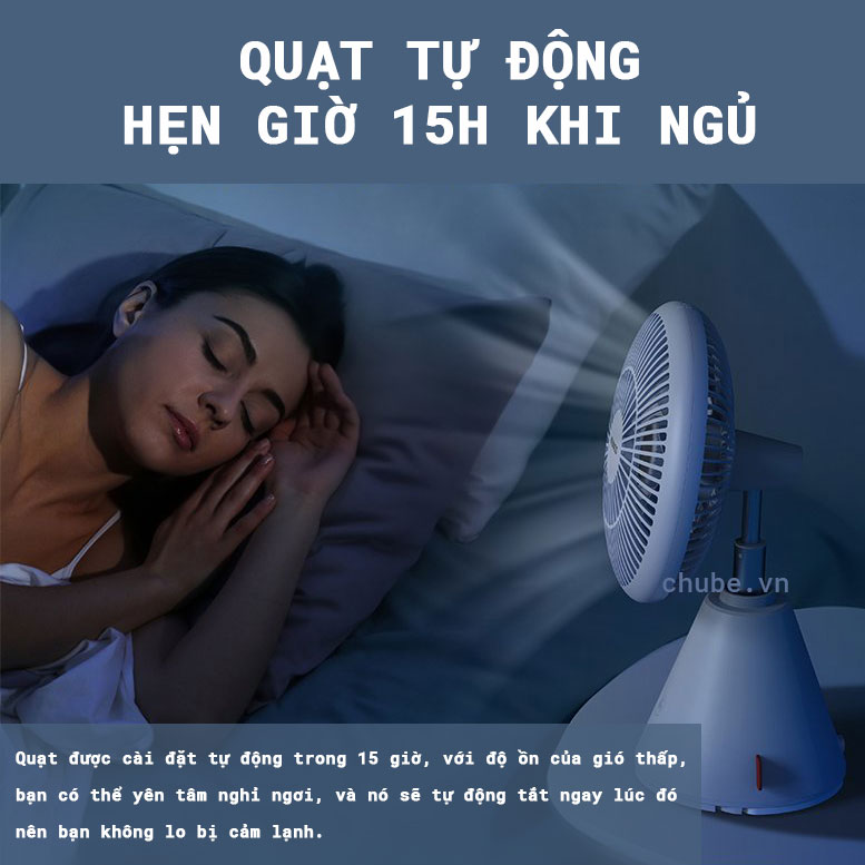 Quạt để bàn gấp gọn Xundd XDOT-024 pin lên đến 20h, 8000mAh- hàng chính hãng