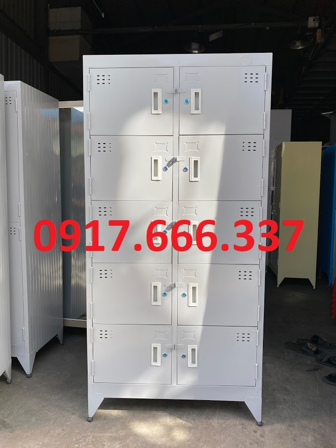 Tủ hồ sơ - tủ locker 10 cánh sơn tĩnh điện cao cấp dành cho văn phòng