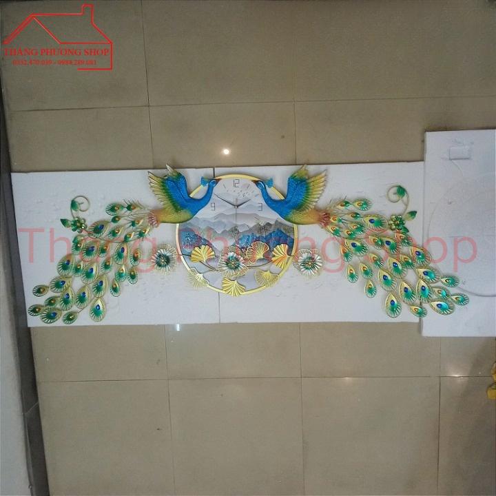 Đồng Hồ Treo Tường Trang Trí Chim Công Uyên Ương TP-066-1